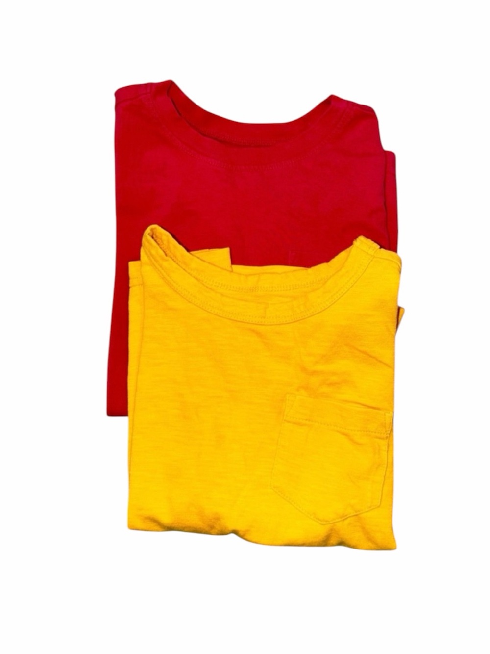 Two Primary Long Sleeve Cotton Tees in Pink and Yellow - 5